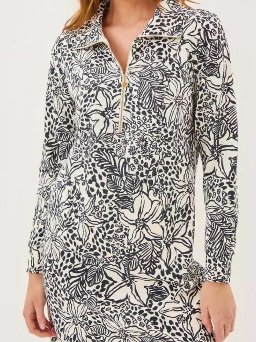 NWT Lilly Pulitzer ELENI DRESS 👗 UPF 50+ “Onyx Lots To Spot” MSRP $158 NWT ✨💲158